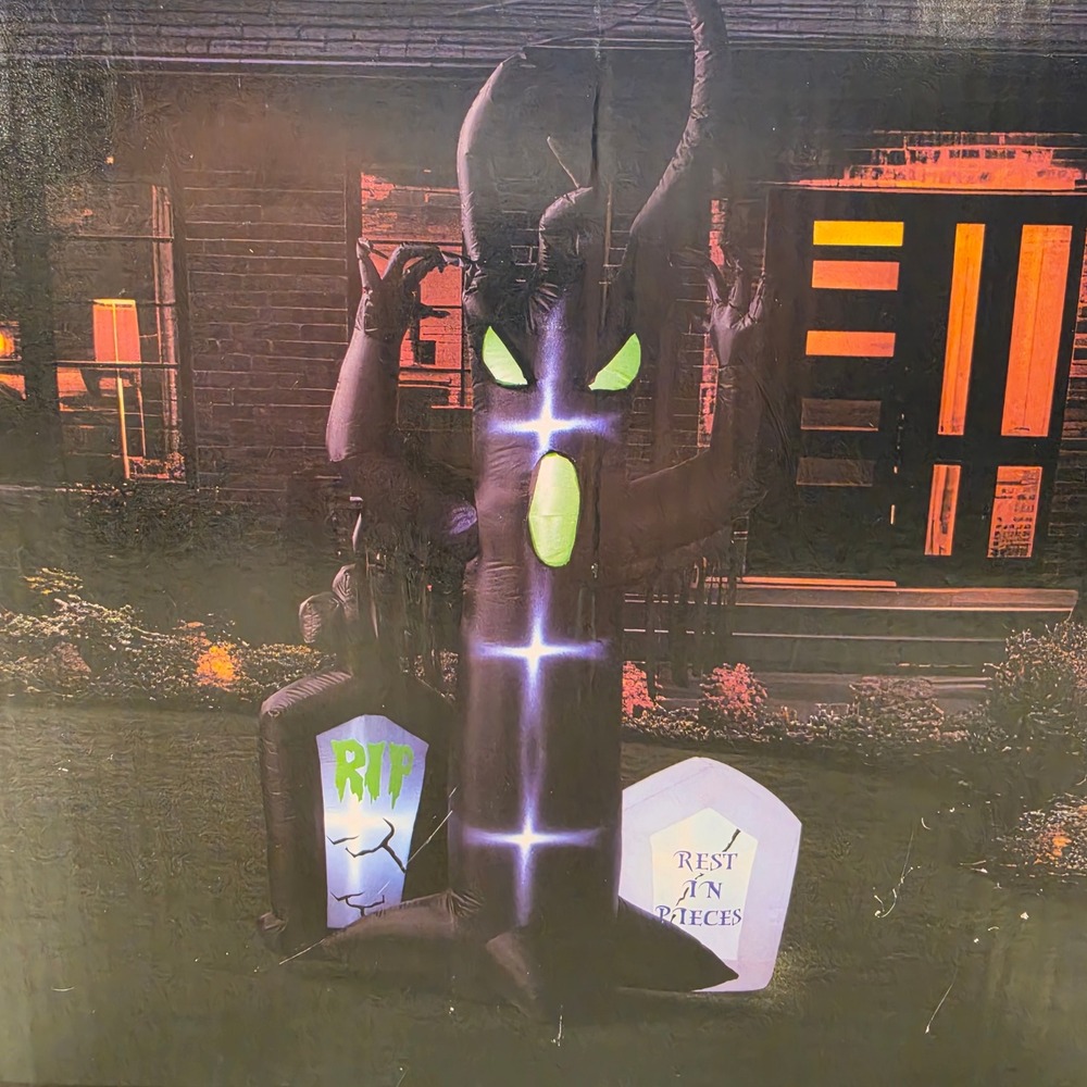 Celebrate Together Halloween Inflatable Haunted Tree Tombstones Lighted 9ft NEW